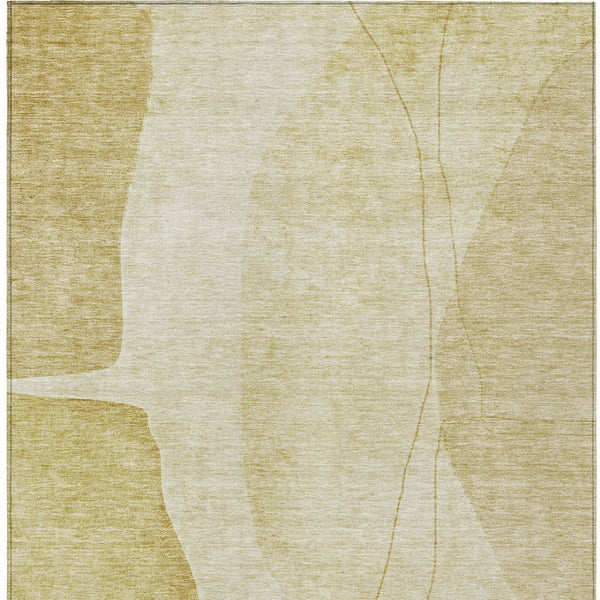 Homeroots 3' Brown Taupe And Beige Abstract Washable Indoor Outdoor Area Rug For Stylish Home Décor 5' X 8' Polyester 582021