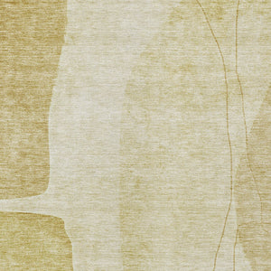 Homeroots 3' Brown Taupe And Beige Abstract Washable Indoor Outdoor Area Rug For Stylish Home Décor 5' X 8' Polyester 582021