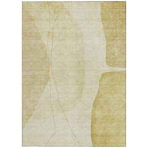 Homeroots 3' Brown Taupe And Beige Abstract Washable Indoor Outdoor Area Rug For Stylish Home Décor 8' X 10' Polyester 582023