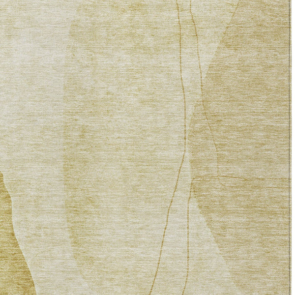 Homeroots 3' Brown Taupe And Beige Abstract Washable Indoor Outdoor Area Rug For Stylish Home Décor 9' X 12' Polyester 582024