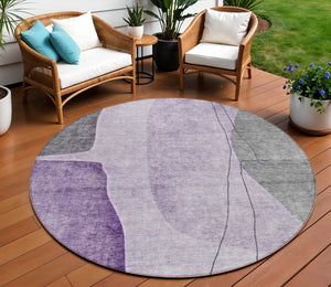 Homeroots 3' Brown Taupe And Beige Abstract Washable Indoor Outdoor Area Rug For Stylish Home Décor 8' Round Polyester 582028