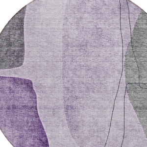 Homeroots 3' Brown Taupe And Beige Abstract Washable Indoor Outdoor Area Rug For Stylish Home Décor 8' Round Polyester 582028