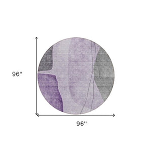 Homeroots 3' Brown Taupe And Beige Abstract Washable Indoor Outdoor Area Rug For Stylish Home Décor 8' Round Polyester 582028