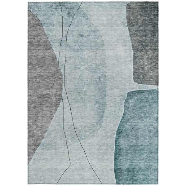 Homeroots 3' Brown Taupe And Beige Abstract Washable Indoor Outdoor Area Rug For Stylish Home Décor 5' X 8' Polyester 582033