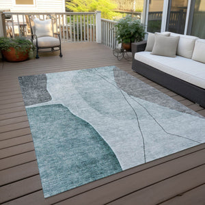 Homeroots 3' Brown Taupe And Beige Abstract Washable Indoor Outdoor Area Rug For Stylish Home Décor 5' X 8' Polyester 582033