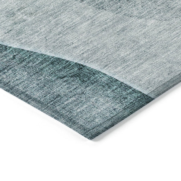 HomeRoots 5' Colorful Contemporary Teal Aqua Gray Abstract Area Rug - Durable, Washable, Indoor/Outdoor Use 5' X 8' 582033