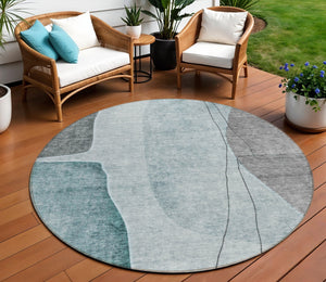 Homeroots 3' Brown Taupe And Beige Abstract Washable Indoor Outdoor Area Rug For Stylish Home Décor 8' Round Polyester 582034