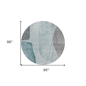 Homeroots 3' Brown Taupe And Beige Abstract Washable Indoor Outdoor Area Rug For Stylish Home Décor 8' Round Polyester 582034