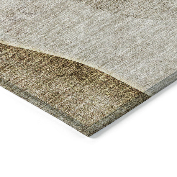 Homeroots 3' Brown Taupe And Beige Abstract Washable Indoor Outdoor Area Rug For Stylish Home Décor 8' X 10' Polyester 582041