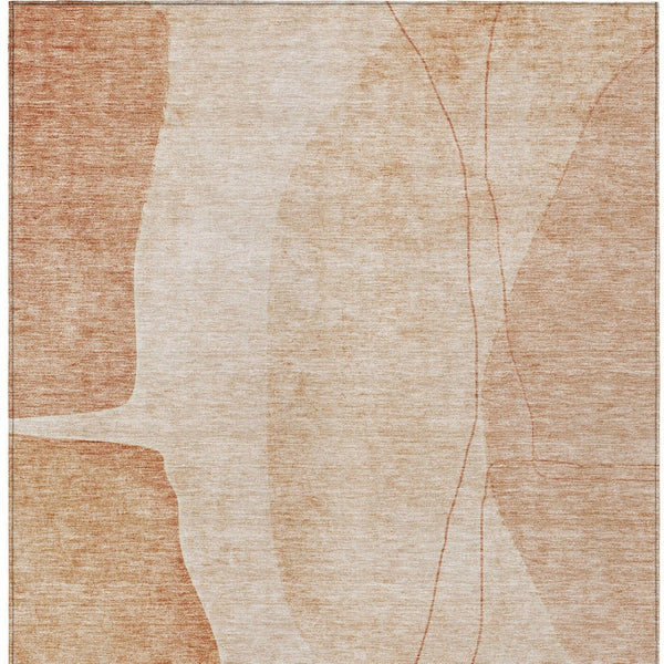 Homeroots 3' Brown Taupe And Beige Abstract Washable Indoor Outdoor Area Rug For Stylish Home Décor 3' X 5' Polyester 582044