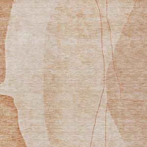 Homeroots 3' Brown Taupe And Beige Abstract Washable Indoor Outdoor Area Rug For Stylish Home Décor 3' X 5' Polyester 582044