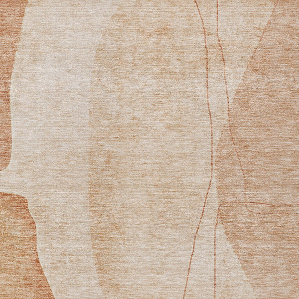 Homeroots 3' Brown Taupe And Beige Abstract Washable Indoor Outdoor Area Rug For Stylish Home Décor 3' X 5' Polyester 582044