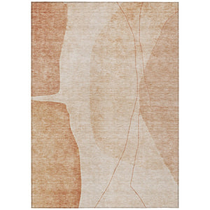 HomeRoots 5' Terra Cotta Orange and Copper Abstract Indoor Outdoor Area Rug – Durable, Stylish, Washable Design 5' X 8' 582045