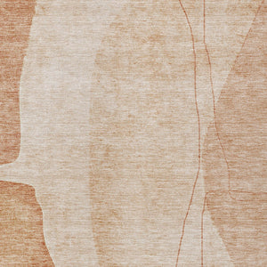 Homeroots 3' Brown Taupe And Beige Abstract Washable Indoor Outdoor Area Rug For Stylish Home Décor 5' X 8' Polyester 582045