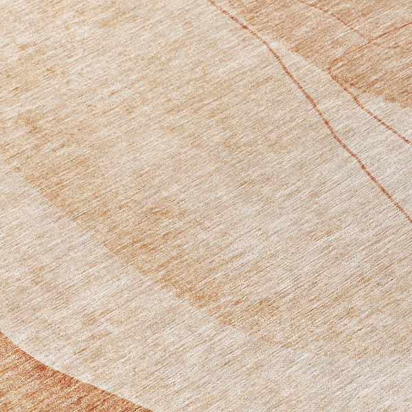 Homeroots 3' Brown Taupe And Beige Abstract Washable Indoor Outdoor Area Rug For Stylish Home Décor 8' Round Polyester 582046