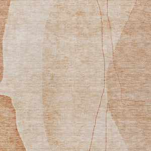 Homeroots 3' Brown Taupe And Beige Abstract Washable Indoor Outdoor Area Rug For Stylish Home Décor 8' X 10' Polyester 582047