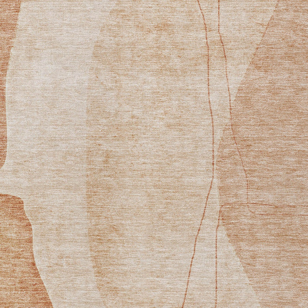 Homeroots 3' Brown Taupe And Beige Abstract Washable Indoor Outdoor Area Rug For Stylish Home Décor 8' X 10' Polyester 582047