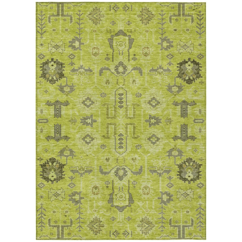 HomeRoots 9' Timeless Artichoke Green Oriental Area Rug – Durable, Washable Design for Indoor & Outdoor Use 9' X 12' 582054