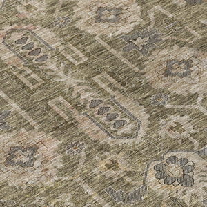 HomeRoots 5' Elegant Brown Gray Charcoal Oriental Washable Area Rug for Indoor & Outdoor Use, Easy Care 8' X 10' 582059