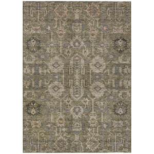 HomeRoots 5' Elegant Brown Gray Charcoal Oriental Washable Area Rug for Indoor & Outdoor Use, Easy Care 10' X 14' 582061