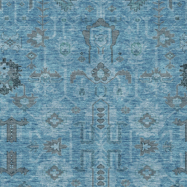 Homeroots 3' Stylish Artichoke Green Oriental Washable Area Rug For Indoor & Outdoor Use, Durable Design 3' X 5' Polyester 582062