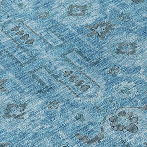 Homeroots 3' Stylish Artichoke Green Oriental Washable Area Rug For Indoor & Outdoor Use, Durable Design 3' X 5' Polyester 582062