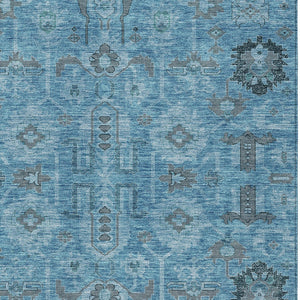 Homeroots 3' Stylish Artichoke Green Oriental Washable Area Rug For Indoor & Outdoor Use, Durable Design 8' X 10' Polyester 582065