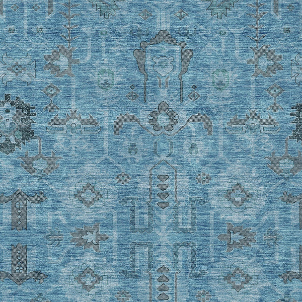 Homeroots 3' Stylish Artichoke Green Oriental Washable Area Rug For Indoor & Outdoor Use, Durable Design 9' X 12' Polyester 582066