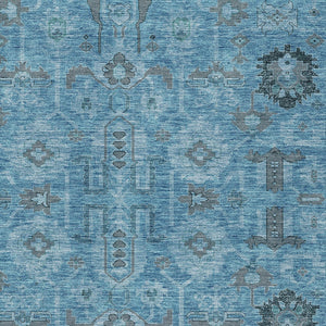 Homeroots 3' Stylish Artichoke Green Oriental Washable Area Rug For Indoor & Outdoor Use, Durable Design 10' X 14' Polyester 582067