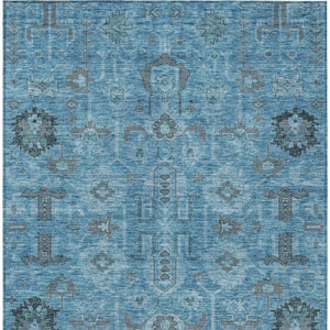 Homeroots 3' Stylish Artichoke Green Oriental Washable Area Rug For Indoor & Outdoor Use, Durable Design 10' X 14' Polyester 582067