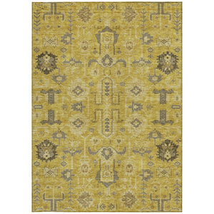 Homeroots 3' Stylish Artichoke Green Oriental Washable Area Rug For Indoor & Outdoor Use, Durable Design 10' X 14' Polyester 582073