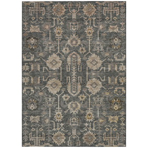 Homeroots 3' Stylish Artichoke Green Oriental Washable Area Rug For Indoor & Outdoor Use, Durable Design 3' X 5' Polyester 582074