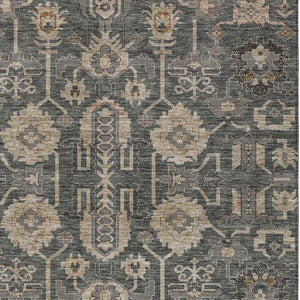 Homeroots 3' Stylish Artichoke Green Oriental Washable Area Rug For Indoor & Outdoor Use, Durable Design 10' X 14' Polyester 582079