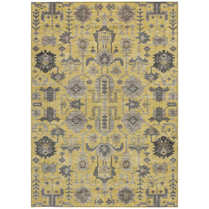 Homeroots 3' Stylish Artichoke Green Oriental Washable Area Rug For Indoor & Outdoor Use, Durable Design 9' X 12' Polyester 582084