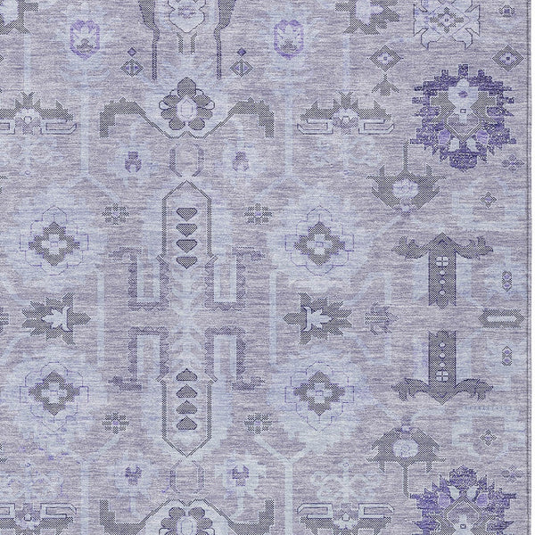 Homeroots 3' Stylish Artichoke Green Oriental Washable Area Rug For Indoor & Outdoor Use, Durable Design 5' X 8' Polyester 582093