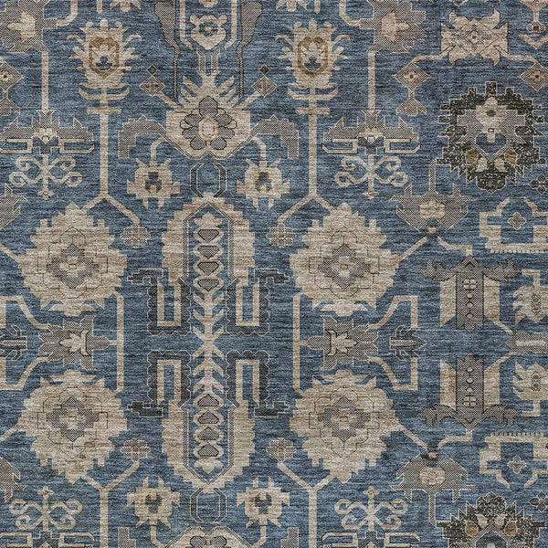 Homeroots 3' Stylish Artichoke Green Oriental Washable Area Rug For Indoor & Outdoor Use, Durable Design 3' X 5' Polyester 582098