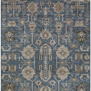 Homeroots 3' Stylish Artichoke Green Oriental Washable Area Rug For Indoor & Outdoor Use, Durable Design 5' X 8' Polyester 582099