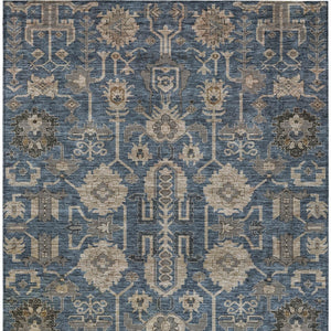 Homeroots 3' Stylish Artichoke Green Oriental Washable Area Rug For Indoor & Outdoor Use, Durable Design 9' X 12' Polyester 582102