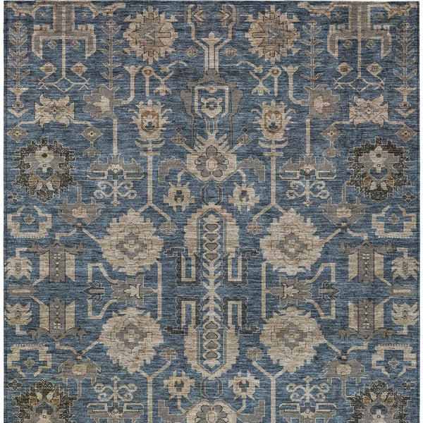 Homeroots 3' Stylish Artichoke Green Oriental Washable Area Rug For Indoor & Outdoor Use, Durable Design 9' X 12' Polyester 582102