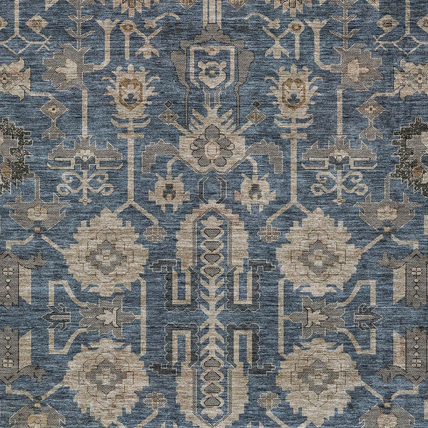 Homeroots 3' Stylish Artichoke Green Oriental Washable Area Rug For Indoor & Outdoor Use, Durable Design 9' X 12' Polyester 582102