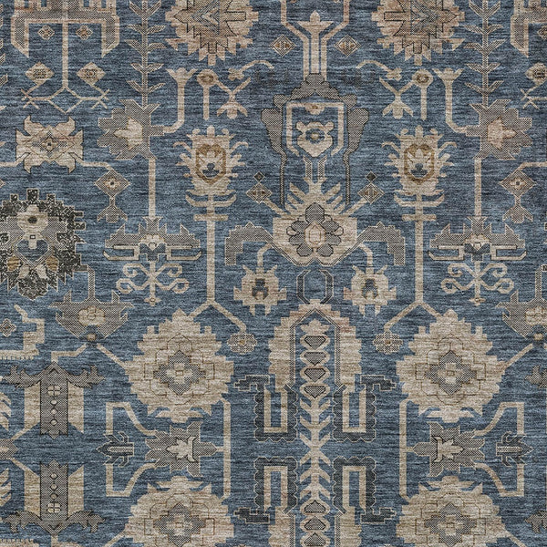 Homeroots 3' Stylish Artichoke Green Oriental Washable Area Rug For Indoor & Outdoor Use, Durable Design 10' X 14' Polyester 582103