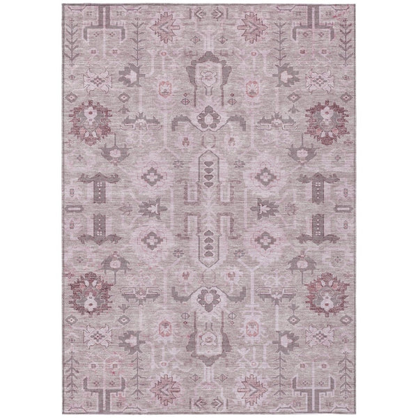 HomeRoots 9' Elegant Pink Mauve Blush Oriental Area Rug - Durable, Washable Design for Indoor & Outdoor Use 9' X 12' 582114