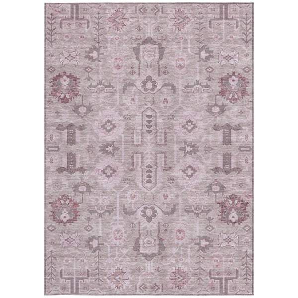 Homeroots 3' Stylish Artichoke Green Oriental Washable Area Rug For Indoor & Outdoor Use, Durable Design 9' X 12' Polyester 582114