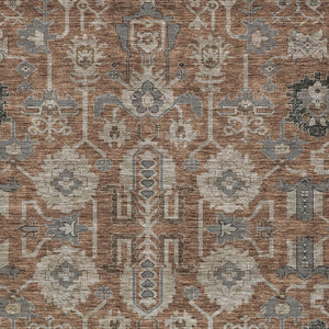 Homeroots 3' Stylish Artichoke Green Oriental Washable Area Rug For Indoor & Outdoor Use, Durable Design 3' X 5' Polyester 582116