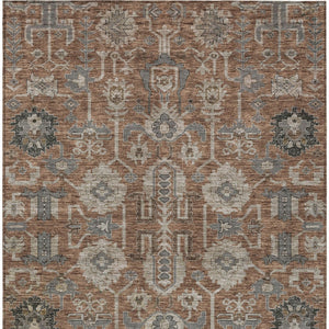 Homeroots 3' Stylish Artichoke Green Oriental Washable Area Rug For Indoor & Outdoor Use, Durable Design 8' X 10' Polyester 582119