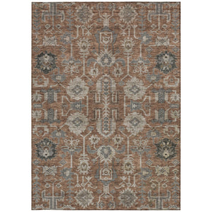 Homeroots 3' Stylish Artichoke Green Oriental Washable Area Rug For Indoor & Outdoor Use, Durable Design 9' X 12' Polyester 582120