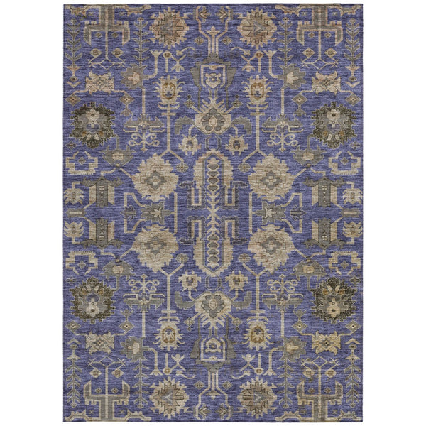 Homeroots 3' Stylish Artichoke Green Oriental Washable Area Rug For Indoor & Outdoor Use, Durable Design 8' X 10' Polyester 582125