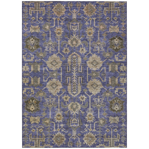 HomeRoots 9' Elegant Purple Beige Taupe Oriental Washable Area Rug for Indoor Outdoor Versatile Spaces 9' X 12' 582126