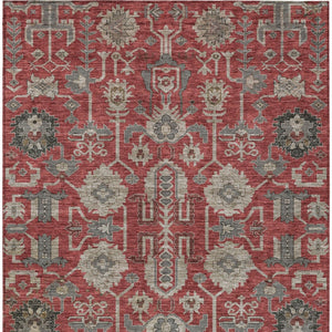 Homeroots 3' Stylish Artichoke Green Oriental Washable Area Rug For Indoor & Outdoor Use, Durable Design 3' X 5' Polyester 582128