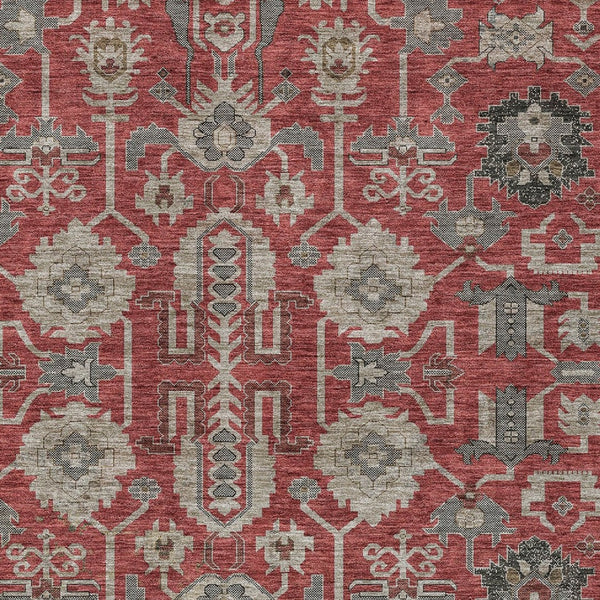 Homeroots 3' Stylish Artichoke Green Oriental Washable Area Rug For Indoor & Outdoor Use, Durable Design 3' X 5' Polyester 582128